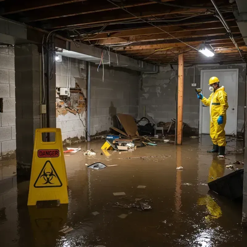 Flooded Basement Electrical Hazard in Lake Clarke Shores, FL Property